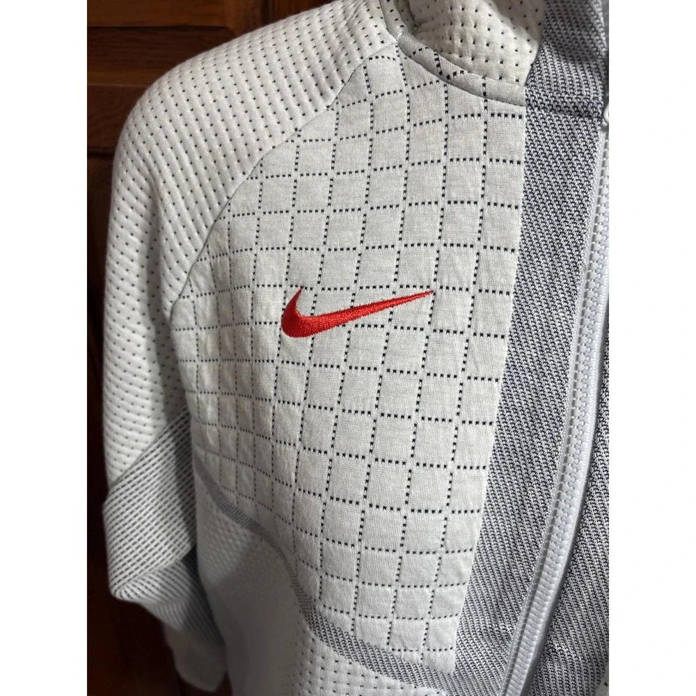 Nike Team USA Olympic Tech Knit Hoodie Jacket White Grey Cropped Mens Medium - Picture 3 of 10